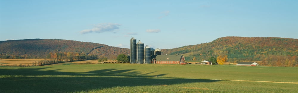 Barn and Silos Dutchess County New York Canvas Art - Panoramic Images (27 x 9)