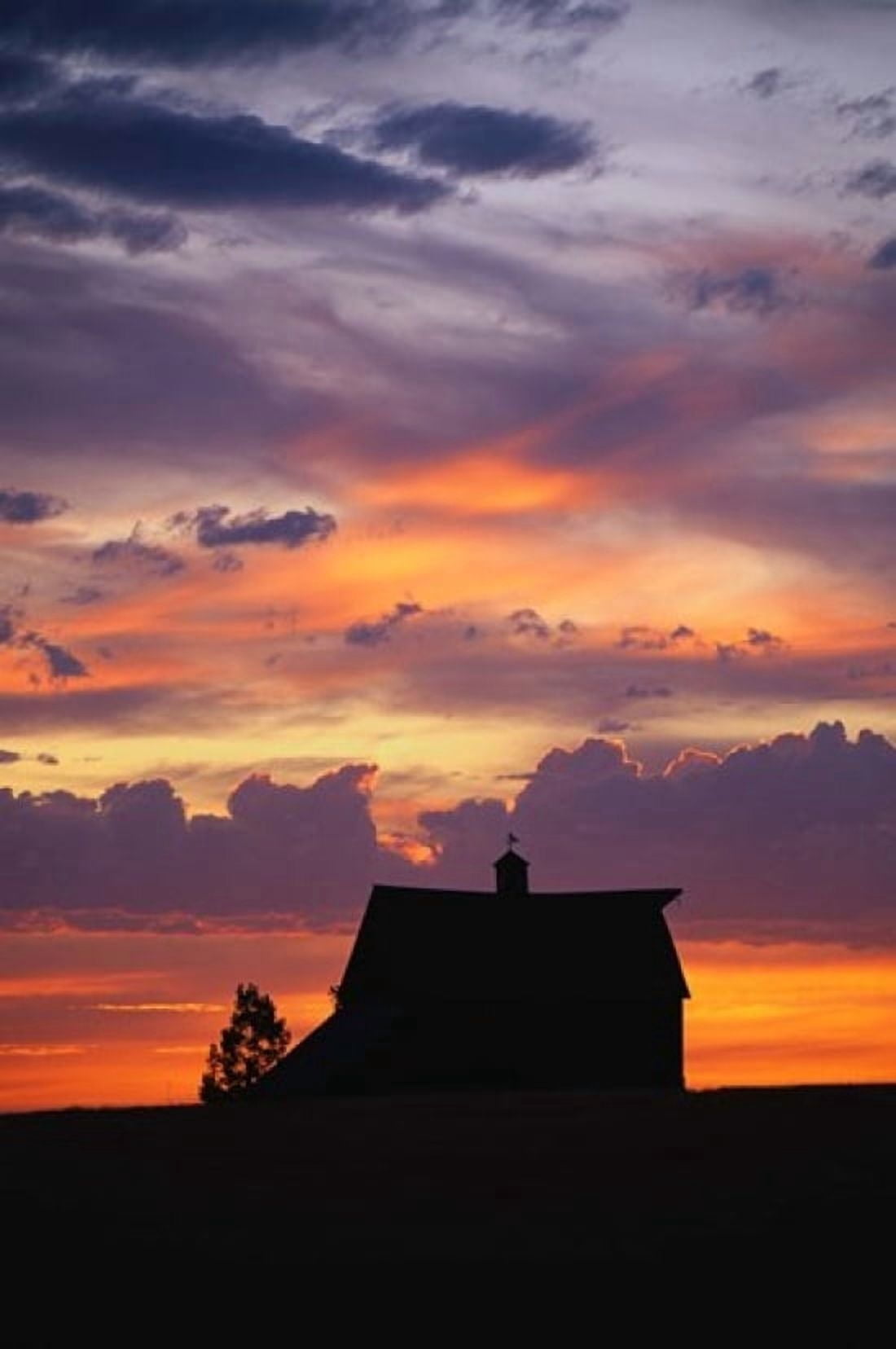 Barn at Sunset Canvas Art - Panoramic Images (36 x 24)