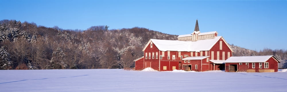 Barn in a field Columbia County Pennsylvania USA Canvas Art - Panoramic Images (12 x 36)