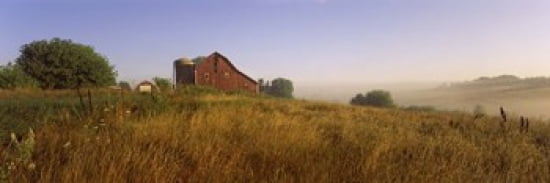 Barn in a field Iowa County near Dodgeville Wisconsin USA Canvas Art - Panoramic Images (36 x 12)