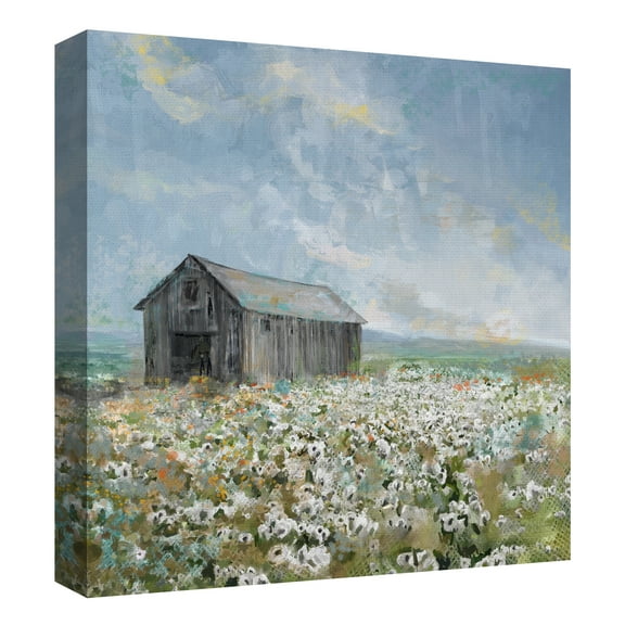 Barn with White Poppies by Studio Arts Canvas Art Print