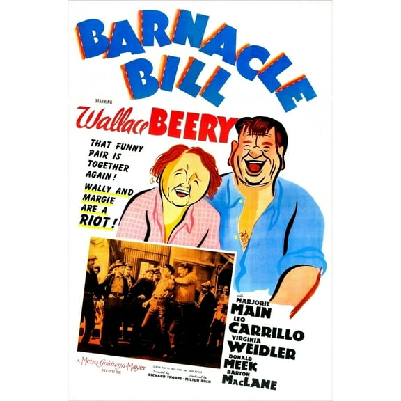 Barnacle Bill Us Poster From Left: Wallace Beery Marjorie Main 1941 Movie Poster Masterprint
