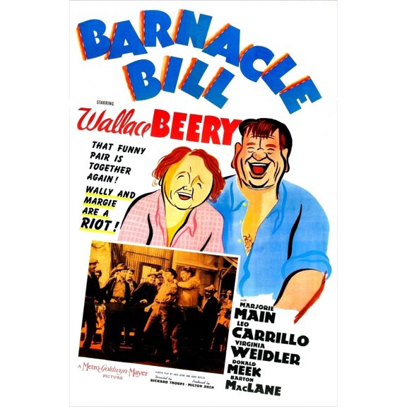 Barnacle Bill Us Poster From Left: Wallace Beery Marjorie Main 1941 Movie Poster Masterprint