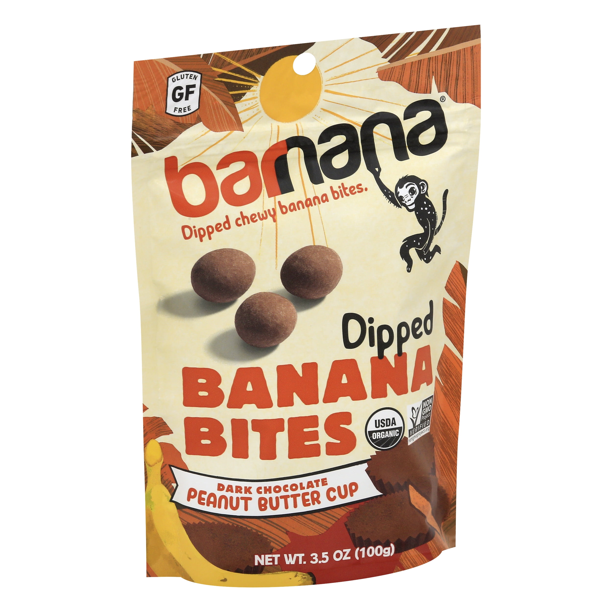 Barnana Banana Bites Peanut Butter Chocolate Organic 3.5 oz (Pack of 12)