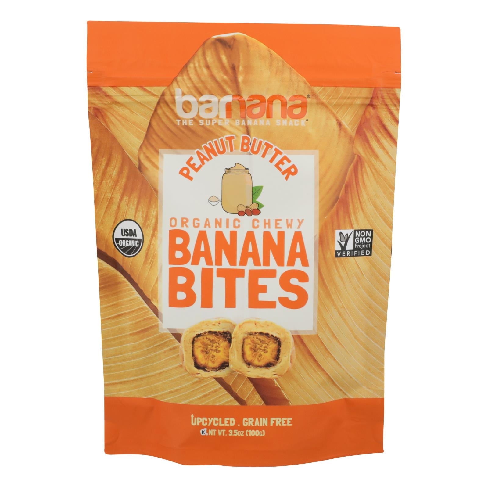 Barnana Chewy Banana Bites Organic Peanut Butter -- 3.5 oz Pack of 3