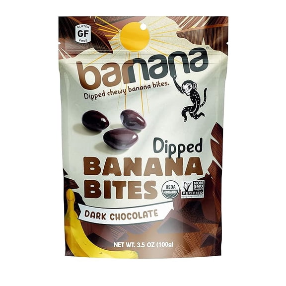 Barnana Dipped Banana Bites, Dark Chocolate, 3.5 Oz( Pack of 2 )