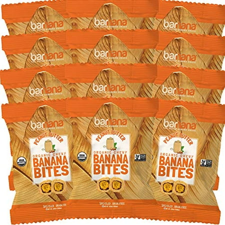 Barnana Organic Chewy Banana Bites - Peanut Butter - Case of 12 - 1.4 oz