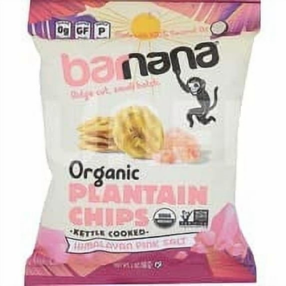 Barnana Organic Plantain Chips Himalayan Pink Salt - 2 oz Pack of 3