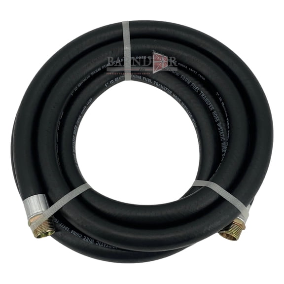 Barndoor Ag Apache 98108490 1" x 15' Farm Fuel Transfer Hose Male x Male Assembly with Static Wire
