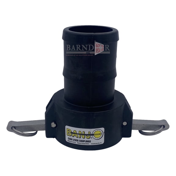 Barndoor Ag Banjo 300C Polypropylene Cam & Groove Fitting, 3" Female Coupler x Hose Shank