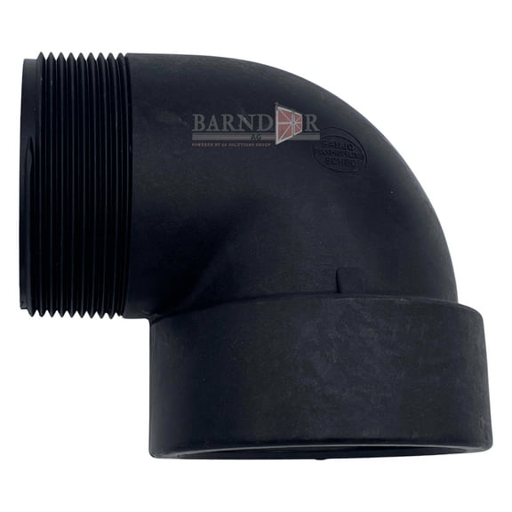 Barndoor Ag Banjo SL300-90 Polypropylene Pipe Fitting, 90 Degree Street Elbow, Schedule 80, 3" NPT Female x NPT Male