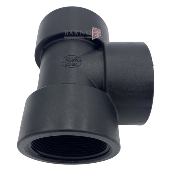 Barndoor Ag Banjo TEE200 Polypropylene Pipe Fitting, Tee, Schedule 80, 2" NPT Female