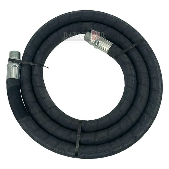 Barndoor Ag Miscellaneous Apache 98108245 Hose Assembly - 1 in. x 10 ft, Black, Nylon Braid Reinforced Hose w/ 2 Nylon Braids, EPDM Cover, Coiled Design | Farming Equipment