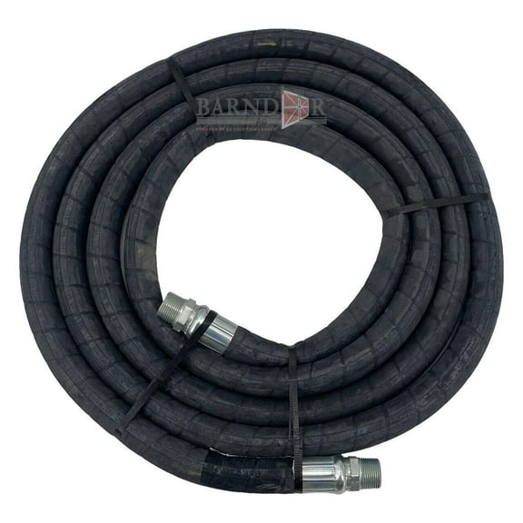 Barndoor Ag Miscellaneous Apache 98108280 Hose Assembly - 1 in. x 18 ft, Black, Nylon Braid Reinforced Hose w/ 2 Nylon Braids, EPDM Cover, Coiled Design | Farming Equipment