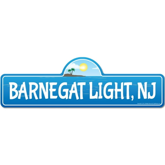 Barnegat Light NJ New Jersey Beach Street Sign | Indoor/Outdoor | Surfer Ocean Lover Décor For Beach House Garages Living Rooms Bedroom | Signmission Personalized Gift