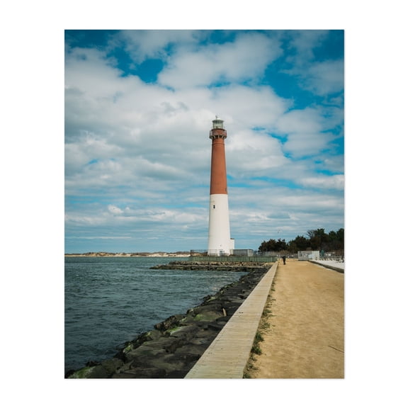 Barnegat Lighthouse - Barnegat Light New Jersey Photography Lighthouse Coast Seaside Maritime Ocean Nautical Scenic Unframed Wall Art Print 8 x 10 inches