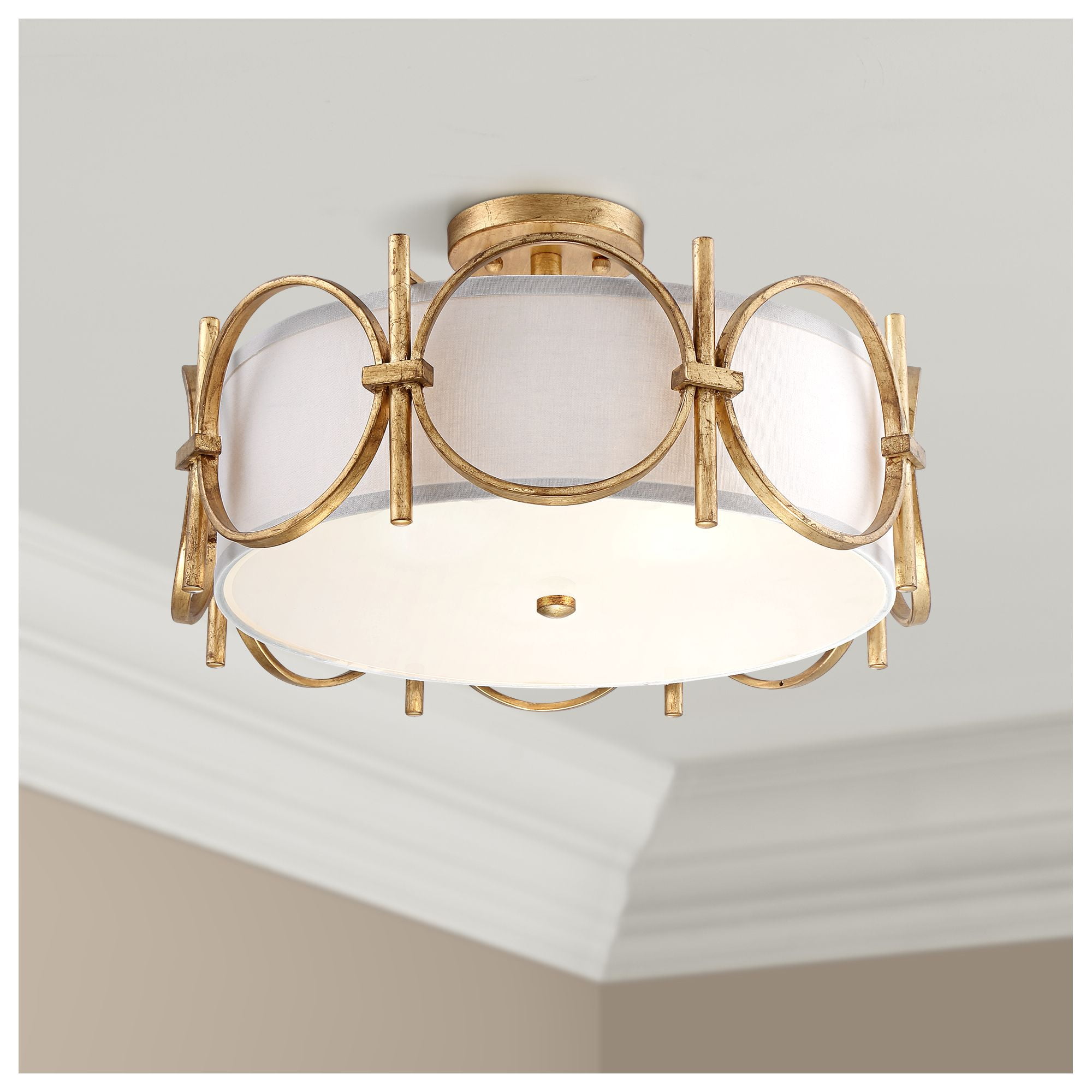 Barnes and Ivy Francis Mid Century Modern Ceiling Light Semi Flush