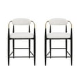 thumbnail image 1 of Barnes Modern Glam Beige, Black, & Gold Colored Cushioned Counter Stool, 1 of 6
