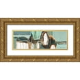 thumbnail image 1 of Barnes, Natasha 14x7 Gold Ornate Wood Framed with Double Matting Museum Art Print Titled - Abstract Composition VII, 1 of 4
