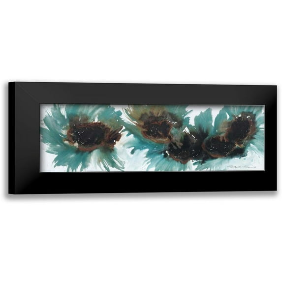 Barnes, Natasha 18x9 Black Modern Framed Museum Art Print Titled - Peacock Dance
