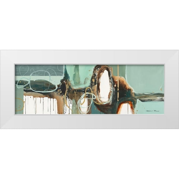 Barnes, Natasha 18x9 White Modern Wood Framed Museum Art Print Titled - Abstract Composition VII