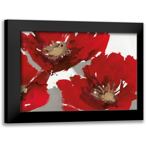 Barnes, Natasha 24x19 Black Modern Framed Museum Art Print Titled - Red Poppy Forrest II