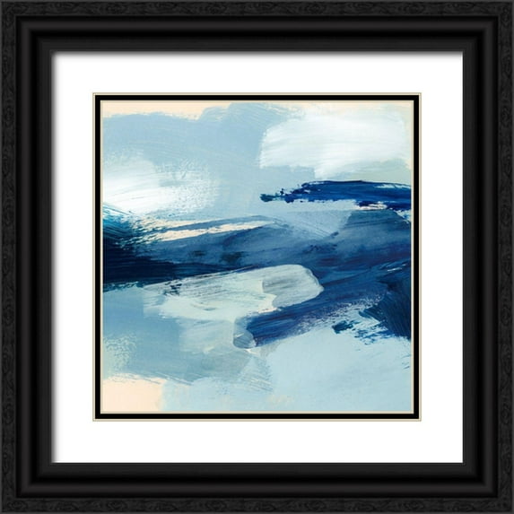 Barnes, Victoria 12x12 Black Ornate Wood Framed with Double Matting Museum Art Print Titled - Coastal Brushstrokes III