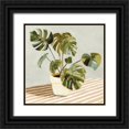 thumbnail image 1 of Barnes, Victoria 12x12 Black Ornate Wood Framed with Double Matting Museum Art Print Titled - Plant on Stripes II, 1 of 4