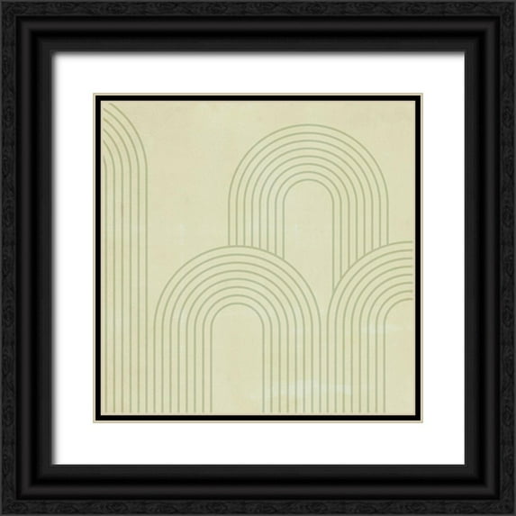 Barnes, Victoria 12x12 Black Ornate Wood Framed with Double Matting Museum Art Print Titled - Sage Arches III