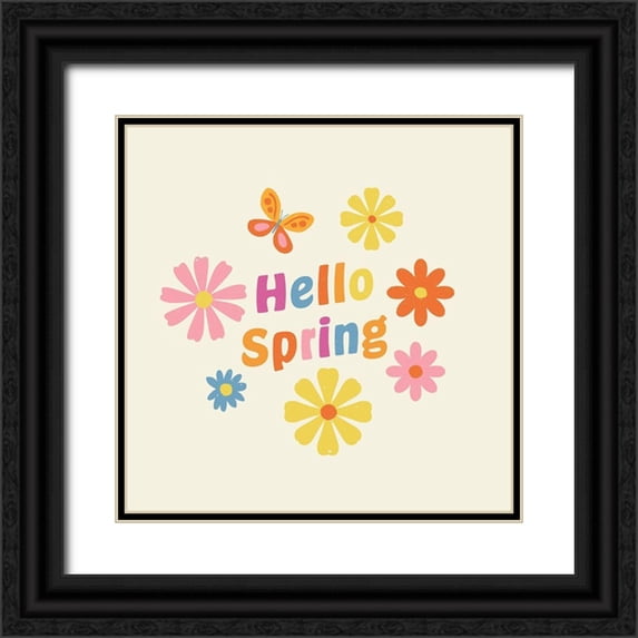 Barnes, Victoria 12x12 Black Ornate Wood Framed with Double Matting Museum Art Print Titled - Vintage Spring II
