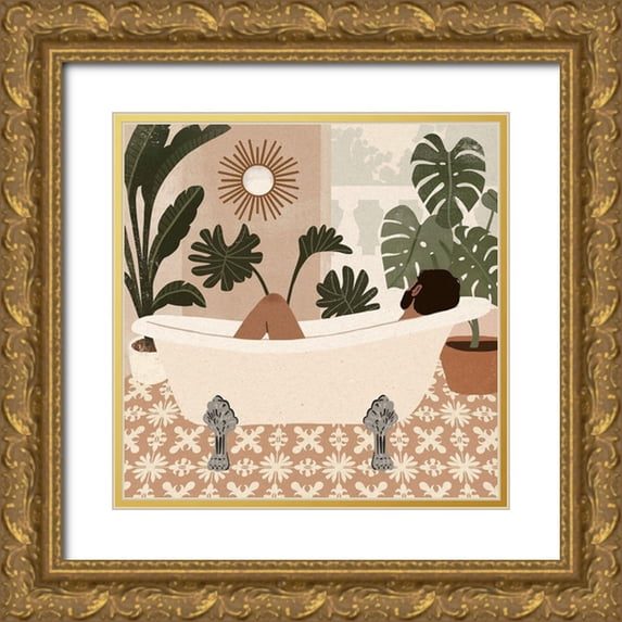 Barnes, Victoria 12x12 Gold Ornate Wood Framed with Double Matting Museum Art Print Titled - Home Spa IV