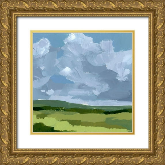 Barnes, Victoria 12x12 Gold Ornate Wood Framed with Double Matting Museum Art Print Titled - Lush Terrain VII