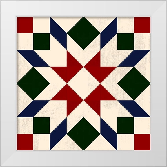 Barnes, Victoria 12x12 White Modern Wood Framed Museum Art Print Titled - Christmas Barn Quilt II