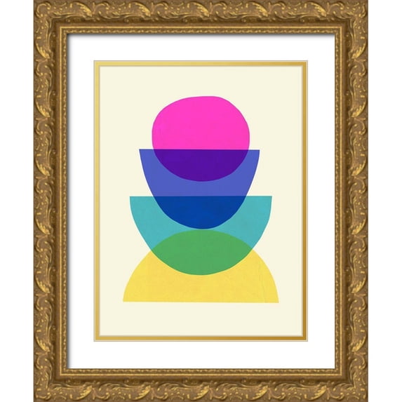 Barnes, Victoria 12x14 Gold Ornate Wood Framed with Double Matting Museum Art Print Titled - Bright Stack II