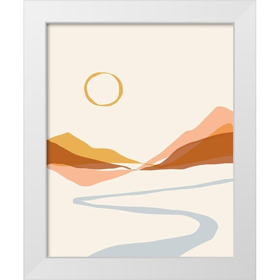 Barnes, Victoria 12x14 White Modern Wood Framed Museum Art Print Titled - Geo Landscape Line I