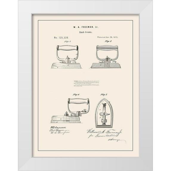 Barnes, Victoria 12x14 White Modern Wood Framed Museum Art Print Titled - Laundry Patent I