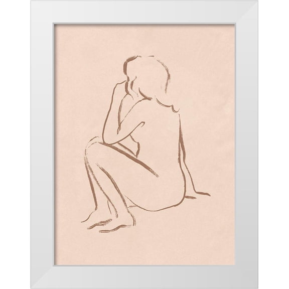 Barnes, Victoria 12x14 White Modern Wood Framed Museum Art Print Titled - Sketched Pose II