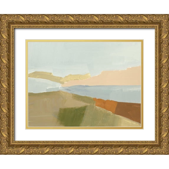 Barnes, Victoria 14x12 Gold Ornate Wood Framed with Double Matting Museum Art Print Titled - Stacked Landscape III