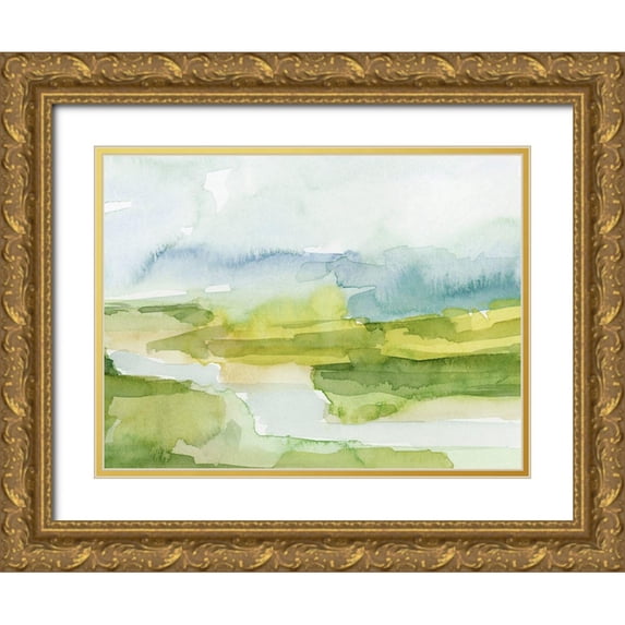 Barnes, Victoria 14x12 Gold Ornate Wood Framed with Double Matting Museum Art Print Titled - Watery Lowlands I