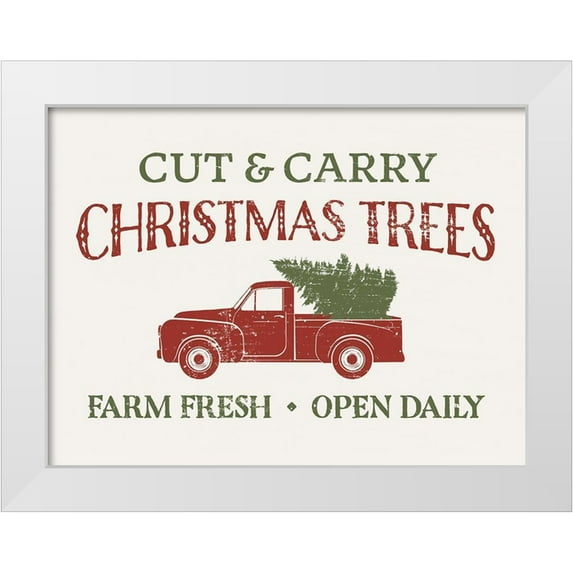 Barnes, Victoria 14x12 White Modern Wood Framed Museum Art Print Titled - Christmas Farm Sign II