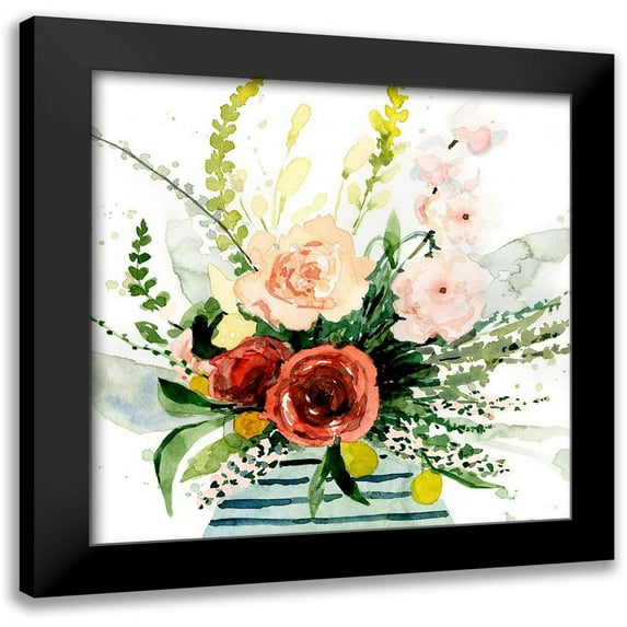 Barnes, Victoria 15x15 Black Modern Framed Museum Art Print Titled - Splashy Bouquet II