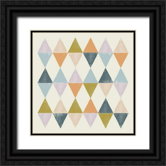 Barnes, Victoria 15x15 Black Ornate Wood Framed with Double Matting Museum Art Print Titled - Deco Diagram I