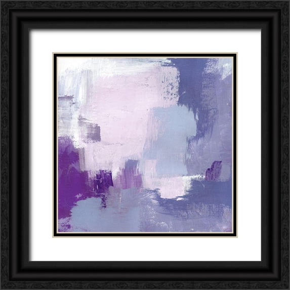 Barnes, Victoria 15x15 Black Ornate Wood Framed with Double Matting Museum Art Print Titled - Periwinkle Pastiche IV