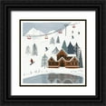 thumbnail image 1 of Barnes, Victoria 15x15 Black Ornate Wood Framed with Double Matting Museum Art Print Titled - Ski Slope I, 1 of 4