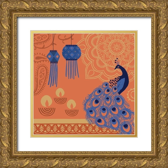 Barnes, Victoria 15x15 Gold Ornate Wood Framed with Double Matting Museum Art Print Titled - Diwali I
