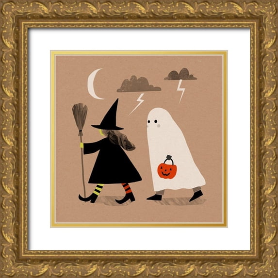 Barnes, Victoria 15x15 Gold Ornate Wood Framed with Double Matting Museum Art Print Titled - Graphic Halloween III