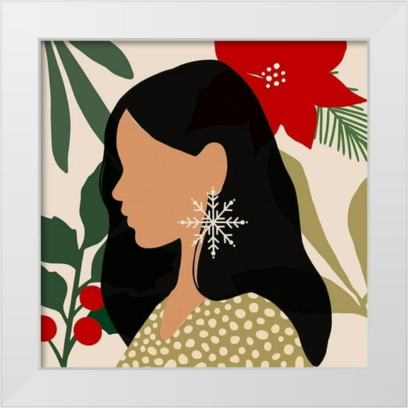 Barnes, Victoria 15x15 White Modern Wood Framed Museum Art Print Titled - Christmas Earring II