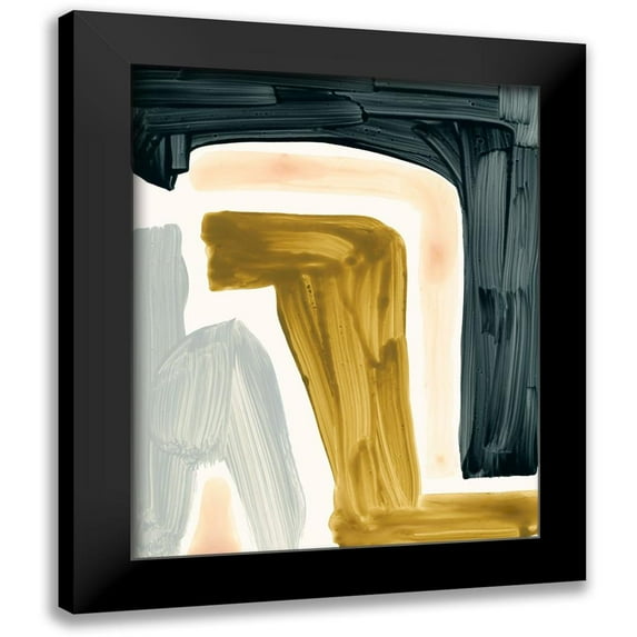 Barnes, Victoria 15x18 Black Modern Framed Museum Art Print Titled - Brushy Shapes III
