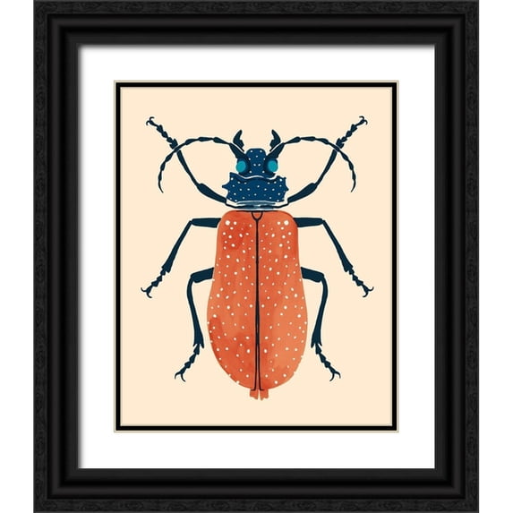 Barnes, Victoria 15x18 Black Ornate Wood Framed with Double Matting Museum Art Print Titled - Beetle Bug III