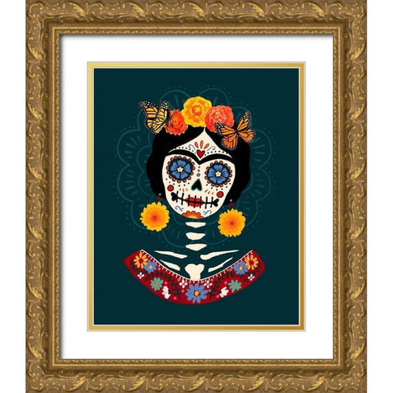 Barnes, Victoria 15x18 Gold Ornate Wood Framed with Double Matting Museum Art Print Titled - Bright Day of the Dead I